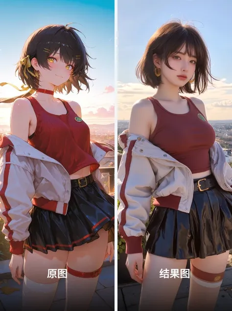 Anime school girl converted to a real life photo