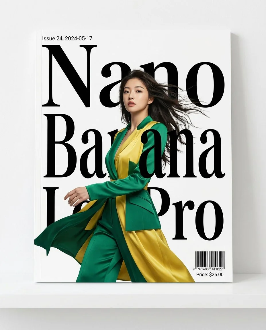 magazine cover style product shot